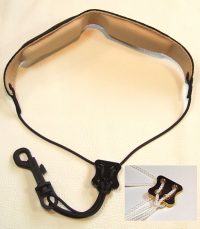 Cebulla XL 70 cm - Black Saxophone Strap with brass adjuster and black fibre hook